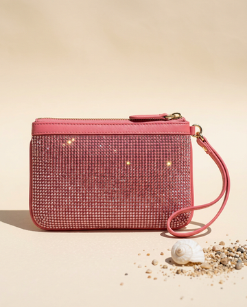 Pochette Fragolina con Brillantini — pochette rosa fragola con brillantini