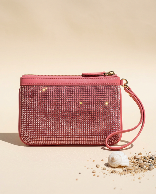 Pochette Fragolina con Brillantini — pochette rosa fragola con brillantini