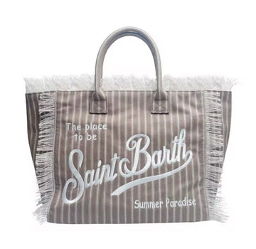 Borsa Media Righe Marroni