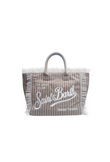 Borsa Media Righe Marroni