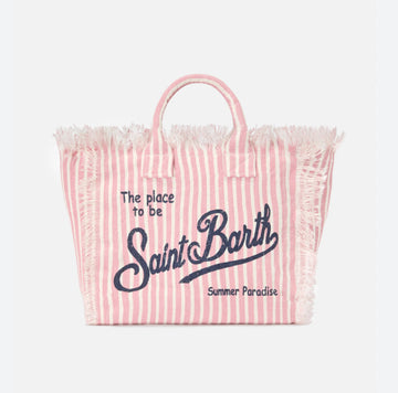 Borsa Media Righe Rosa