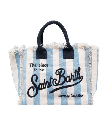 Borsa Media Righe Azzurre